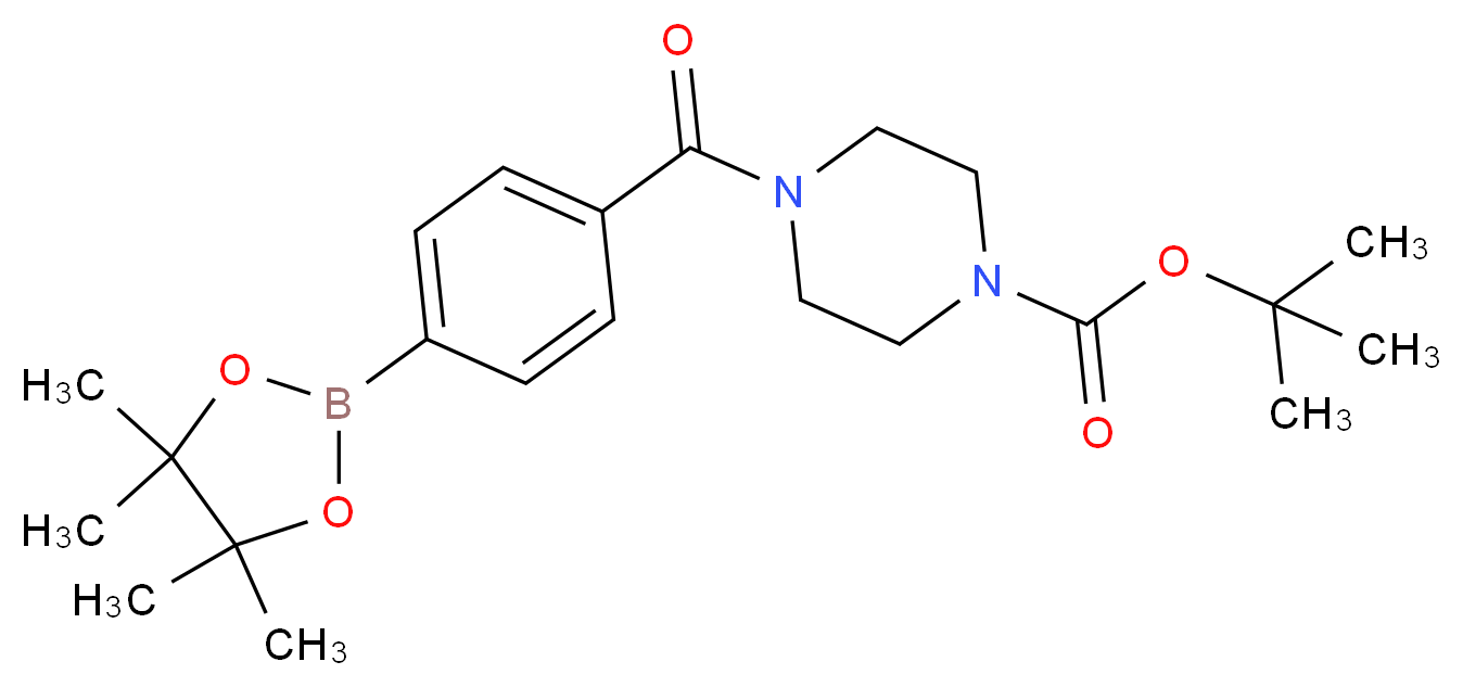 tert-butyl 4-[4-(tetramethyl-1,3,2-dioxaborolan-2-yl)benzoyl]piperazine-1-carboxylate_分子结构_CAS_864754-13-2