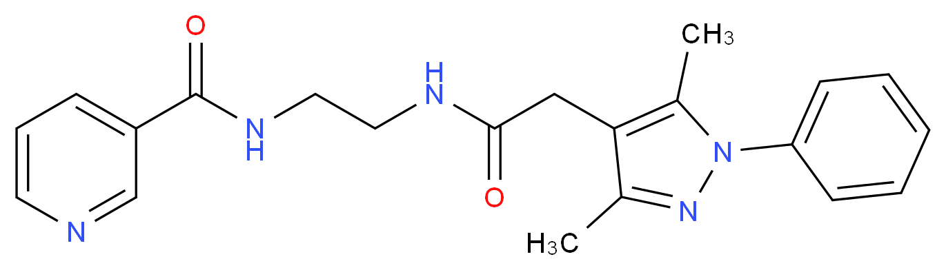 N-(2-{[2-(3,5-dimethyl-1-phenyl-1H-pyrazol-4-yl)acetyl]amino}ethyl)nicotinamide_分子结构_CAS_)
