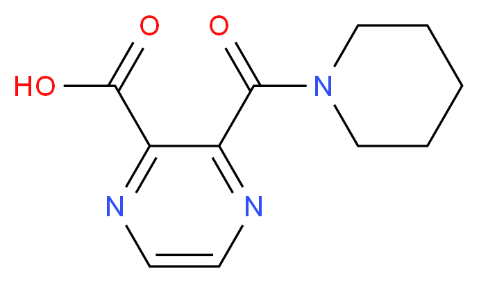 3-(1-piperidinylcarbonyl)-2-pyrazinecarboxylic acid_分子结构_CAS_302560-90-3)