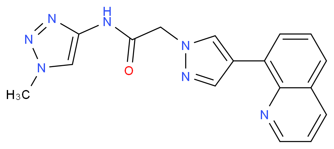 N-(1-methyl-1H-1,2,3-triazol-4-yl)-2-(4-quinolin-8-yl-1H-pyrazol-1-yl)acetamide_分子结构_CAS_)
