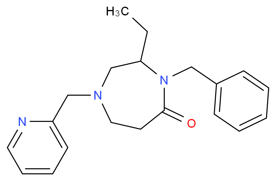 4-benzyl-3-ethyl-1-(2-pyridinylmethyl)-1,4-diazepan-5-one_分子结构_CAS_)