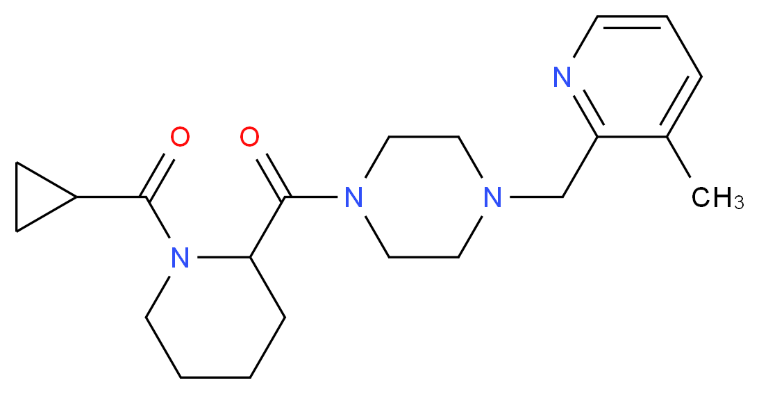1-{[1-(cyclopropylcarbonyl)-2-piperidinyl]carbonyl}-4-[(3-methyl-2-pyridinyl)methyl]piperazine_分子结构_CAS_)