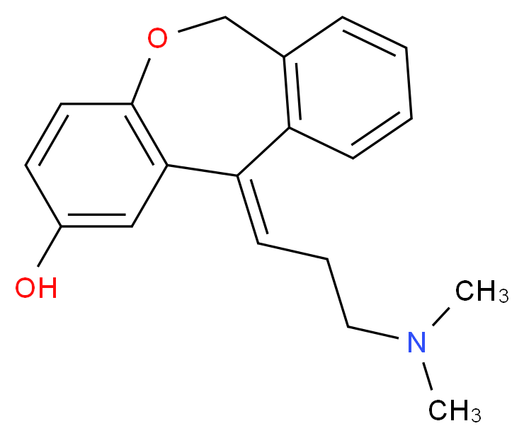 (2E)-2-[3-(dimethylamino)propylidene]-9-oxatricyclo[9.4.0.0<sup>3</sup>,<sup>8</sup>]pentadeca-1(11),3(8),4,6,12,14-hexaen-5-ol_分子结构_CAS_131523-90-5