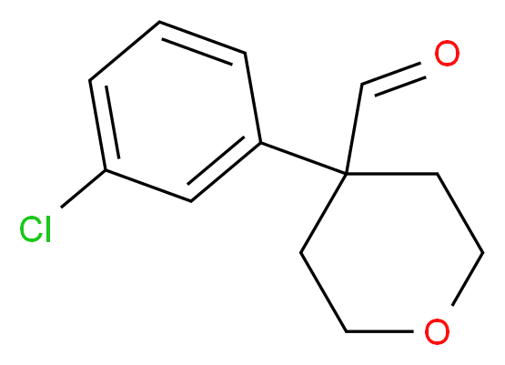 4-(3-chlorophenyl)oxane-4-carbaldehyde_分子结构_CAS_902836-60-6