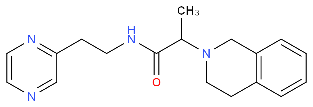 2-(3,4-dihydro-2(1H)-isoquinolinyl)-N-[2-(2-pyrazinyl)ethyl]propanamide_分子结构_CAS_)