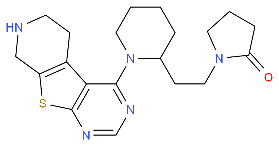 1-{2-[1-(5,6,7,8-tetrahydropyrido[4',3':4,5]thieno[2,3-d]pyrimidin-4-yl)piperidin-2-yl]ethyl}pyrrolidin-2-one_分子结构_CAS_)