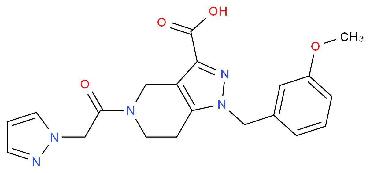 1-(3-methoxybenzyl)-5-(1H-pyrazol-1-ylacetyl)-4,5,6,7-tetrahydro-1H-pyrazolo[4,3-c]pyridine-3-carboxylic acid_分子结构_CAS_)