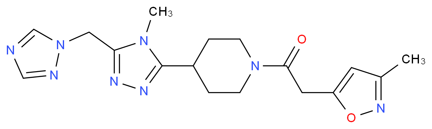 1-[(3-methylisoxazol-5-yl)acetyl]-4-[4-methyl-5-(1H-1,2,4-triazol-1-ylmethyl)-4H-1,2,4-triazol-3-yl]piperidine_分子结构_CAS_)