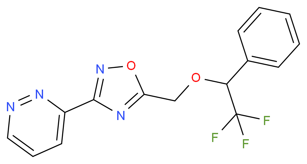 3-{5-[(2,2,2-trifluoro-1-phenylethoxy)methyl]-1,2,4-oxadiazol-3-yl}pyridazine_分子结构_CAS_)