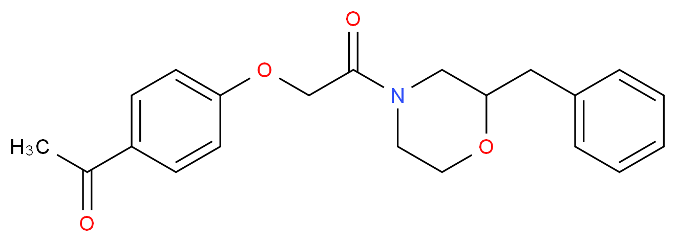 1-{4-[2-(2-benzyl-4-morpholinyl)-2-oxoethoxy]phenyl}ethanone_分子结构_CAS_)