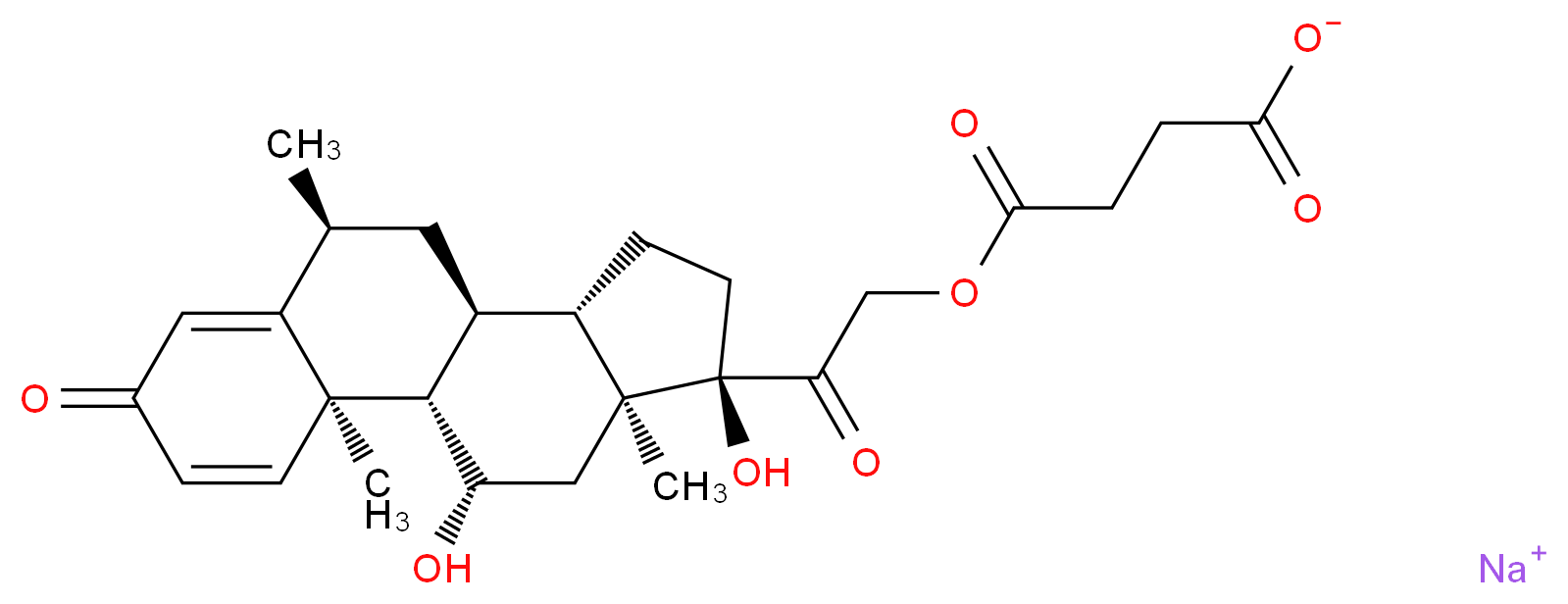 6α-Methylprednisolone 21-hemisuccinate sodium salt_分子结构_CAS_2375-03-3)