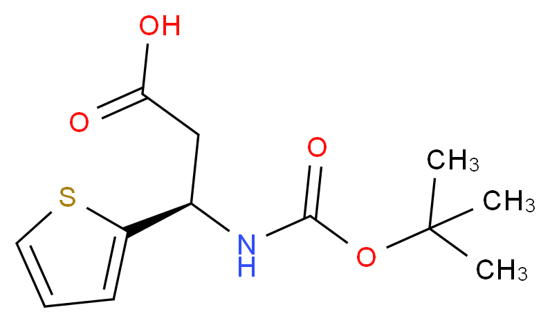(3R)-3-{[(tert-butoxy)carbonyl]amino}-3-(thiophen-2-yl)propanoic acid_分子结构_CAS_500788-98-7