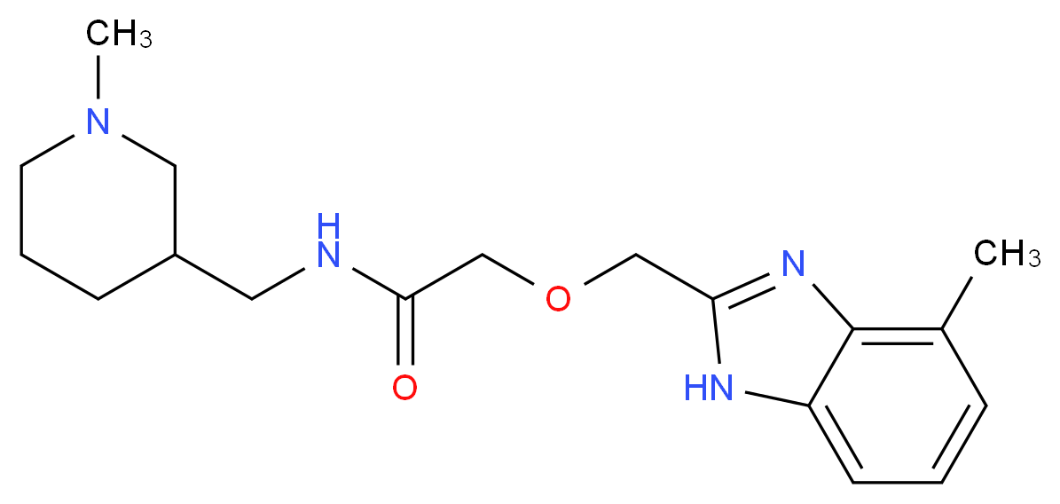 2-[(4-methyl-1H-benzimidazol-2-yl)methoxy]-N-[(1-methylpiperidin-3-yl)methyl]acetamide_分子结构_CAS_)