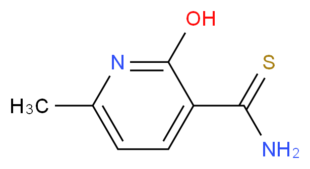 2-hydroxy-6-methylpyridine-3-carbothioamide_分子结构_CAS_92303-09-8