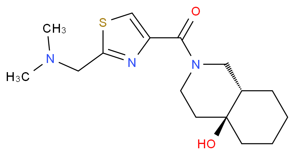(4aS*,8aS*)-2-({2-[(dimethylamino)methyl]-1,3-thiazol-4-yl}carbonyl)octahydroisoquinolin-4a(2H)-ol_分子结构_CAS_)
