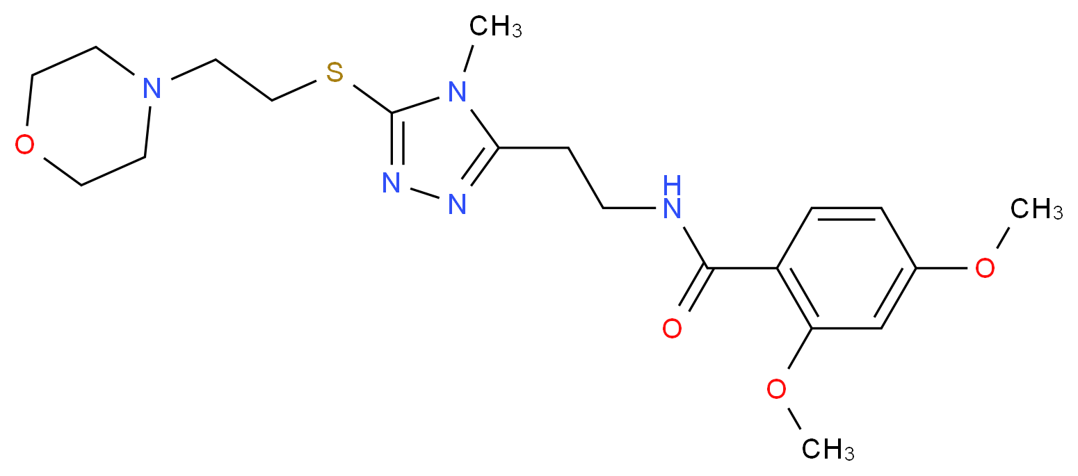 2,4-dimethoxy-N-[2-(4-methyl-5-{[2-(4-morpholinyl)ethyl]thio}-4H-1,2,4-triazol-3-yl)ethyl]benzamide_分子结构_CAS_)