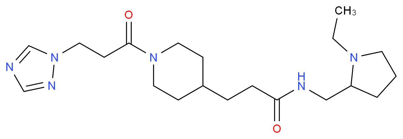 N-[(1-ethyl-2-pyrrolidinyl)methyl]-3-{1-[3-(1H-1,2,4-triazol-1-yl)propanoyl]-4-piperidinyl}propanamide_分子结构_CAS_)