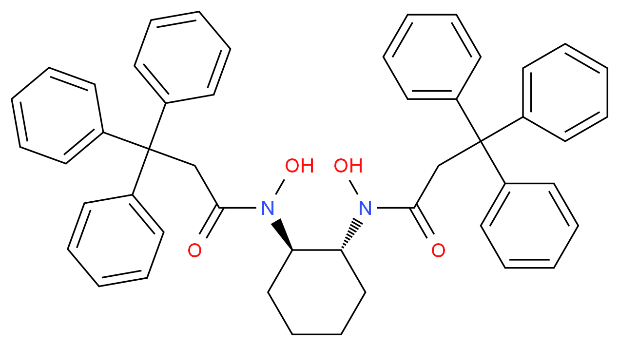 N-hydroxy-N-[(1R,2R)-2-(N-hydroxy-3,3,3-triphenylpropanamido)cyclohexyl]-3,3,3-triphenylpropanamide_分子结构_CAS_860036-29-9