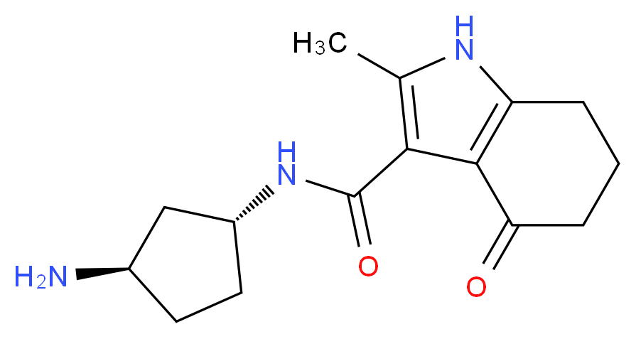 N-[(1R*,3R*)-3-aminocyclopentyl]-2-methyl-4-oxo-4,5,6,7-tetrahydro-1H-indole-3-carboxamide_分子结构_CAS_)