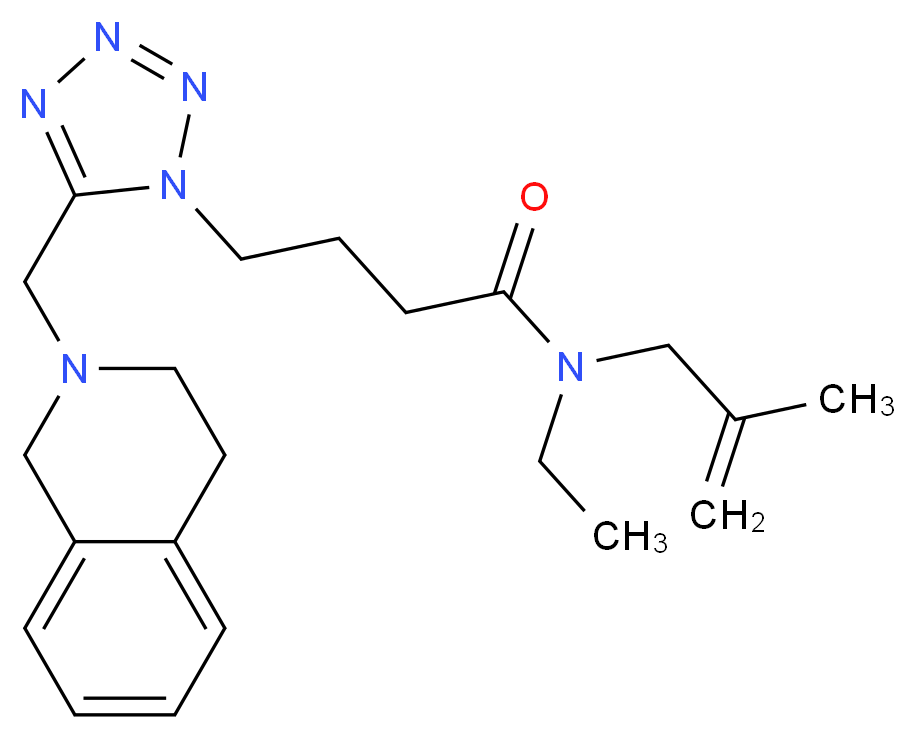 4-[5-(3,4-dihydro-2(1H)-isoquinolinylmethyl)-1H-tetrazol-1-yl]-N-ethyl-N-(2-methyl-2-propen-1-yl)butanamide_分子结构_CAS_)