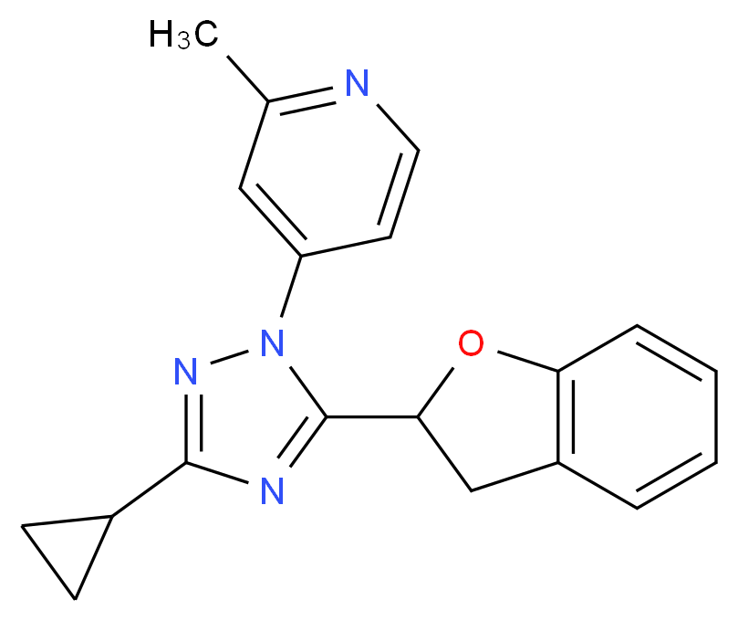 4-[3-cyclopropyl-5-(2,3-dihydro-1-benzofuran-2-yl)-1H-1,2,4-triazol-1-yl]-2-methylpyridine_分子结构_CAS_)