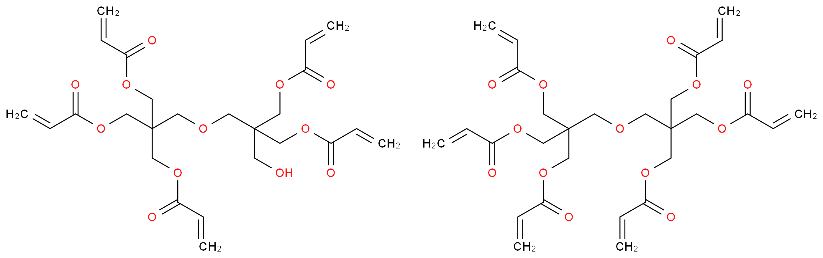 3-[3-(prop-2-enoyloxy)-2,2-bis[(prop-2-enoyloxy)methyl]propoxy]-2,2-bis[(prop-2-enoyloxy)methyl]propyl prop-2-enoate 3-{3-hydroxy-2,2-bis[(prop-2-enoyloxy)methyl]propoxy}-2,2-bis[(prop-2-enoyloxy)methyl]propyl prop-2-enoate_分子结构_CAS_60506-81-2