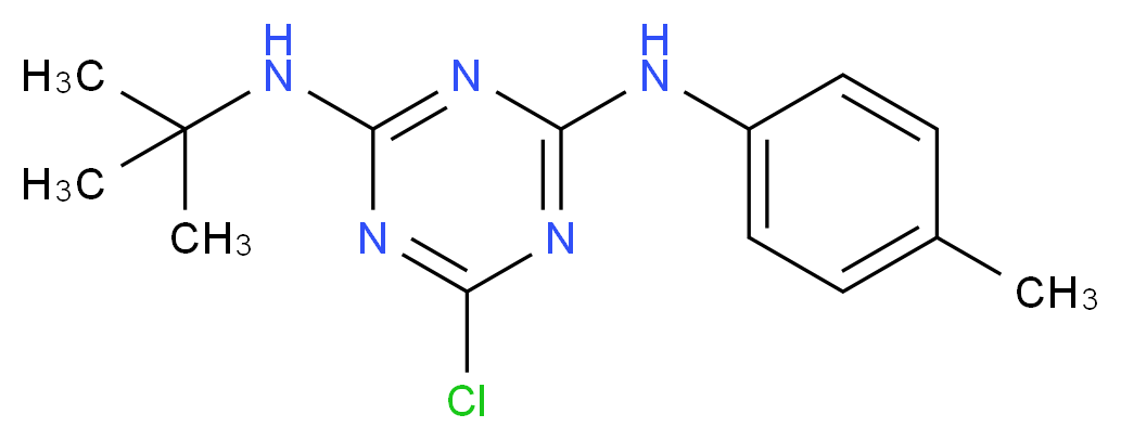 2-N-tert-butyl-6-chloro-4-N-(4-methylphenyl)-1,3,5-triazine-2,4-diamine_分子结构_CAS_299929-72-9