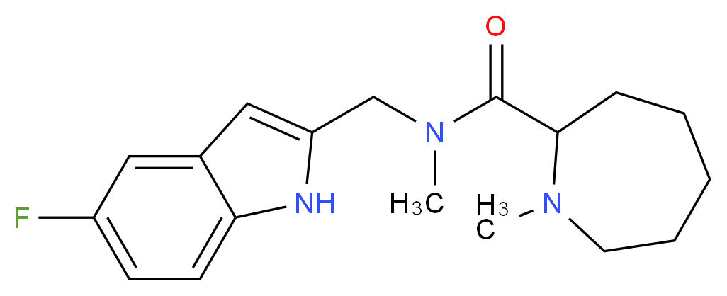 N-[(5-fluoro-1H-indol-2-yl)methyl]-N,1-dimethyl-2-azepanecarboxamide_分子结构_CAS_)