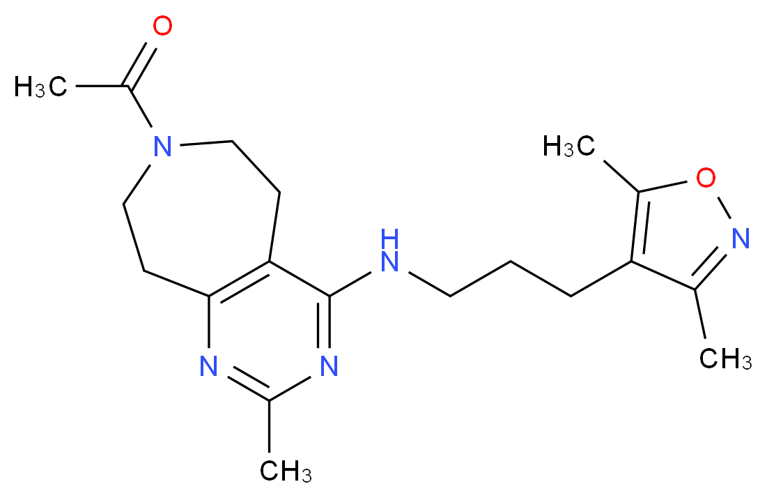 7-acetyl-N-[3-(3,5-dimethylisoxazol-4-yl)propyl]-2-methyl-6,7,8,9-tetrahydro-5H-pyrimido[4,5-d]azepin-4-amine_分子结构_CAS_)