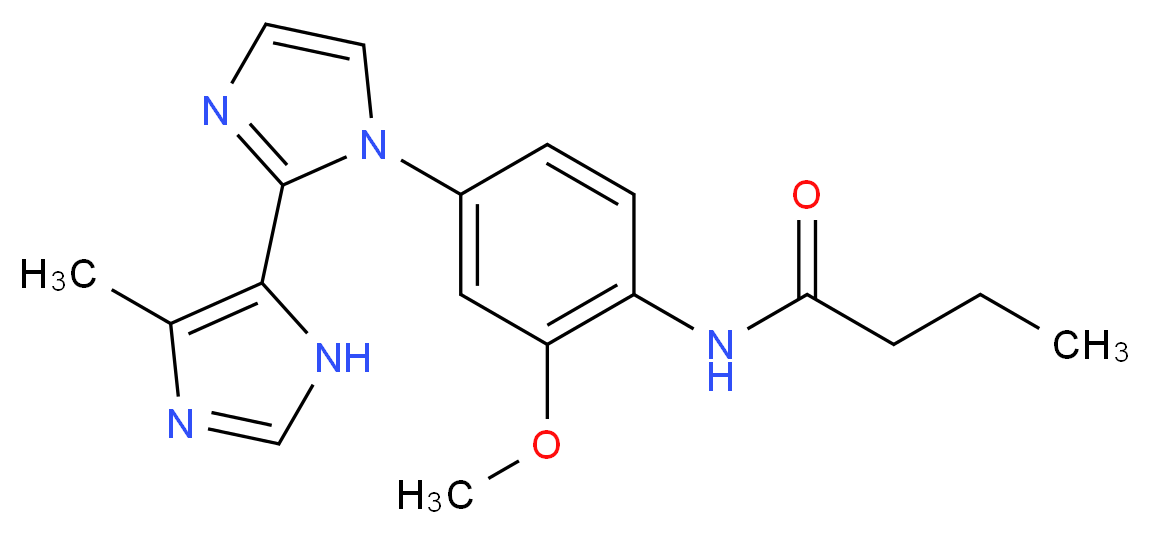 N-[2-methoxy-4-(5'-methyl-1H,3'H-2,4'-biimidazol-1-yl)phenyl]butanamide_分子结构_CAS_)