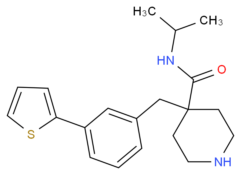 4-(3-Thiophen-2-yl-benzyl)-piperidine-4-carboxylic acid isopropylamide_分子结构_CAS_)