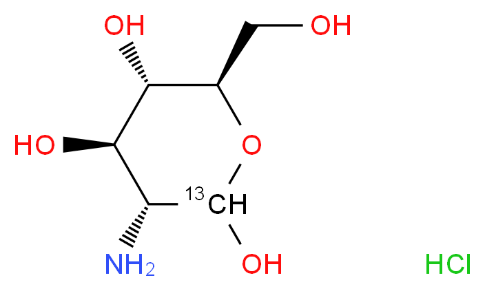 (3R,4R,5S,6R)-3-amino-6-(hydroxymethyl)(2-<sup>1</sup><sup>3</sup>C)oxane-2,4,5-triol hydrochloride_分子结构_CAS_143553-09-7