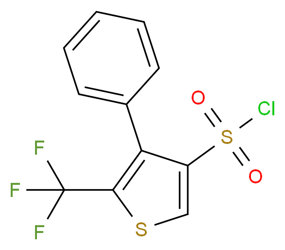4-phenyl-5-(trifluoromethyl)thiophene-3-sulfonyl chloride_分子结构_CAS_680215-52-5)
