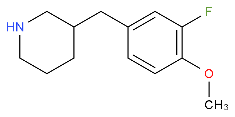 3-[(3-fluoro-4-methoxyphenyl)methyl]piperidine_分子结构_CAS_955315-10-3