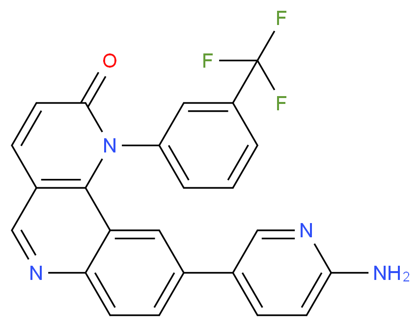 9-(6-aminopyridin-3-yl)-1-[3-(trifluoromethyl)phenyl]-1H,2H-benzo[h]1,6-naphthyridin-2-one_分子结构_CAS_1223001-51-1