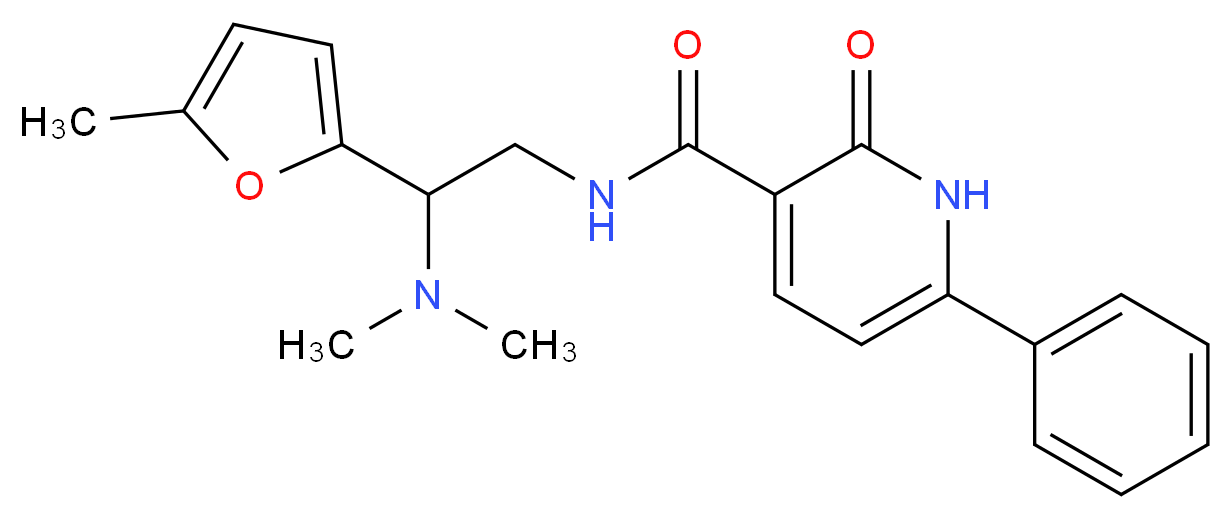 N-[2-(dimethylamino)-2-(5-methyl-2-furyl)ethyl]-2-oxo-6-phenyl-1,2-dihydro-3-pyridinecarboxamide_分子结构_CAS_)