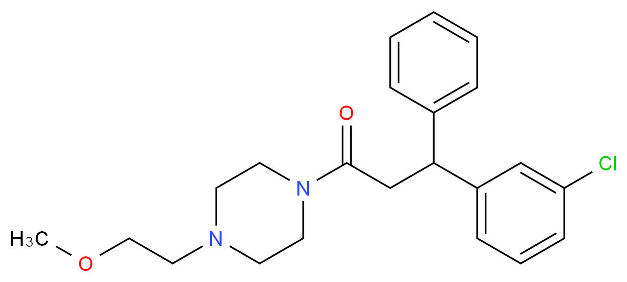 1-[3-(3-chlorophenyl)-3-phenylpropanoyl]-4-(2-methoxyethyl)piperazine_分子结构_CAS_)