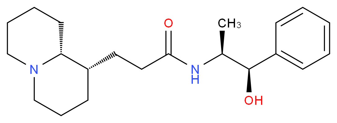 N-[(1S,2R)-2-hydroxy-1-methyl-2-phenylethyl]-3-[(1S,9aR)-octahydro-2H-quinolizin-1-yl]propanamide_分子结构_CAS_)