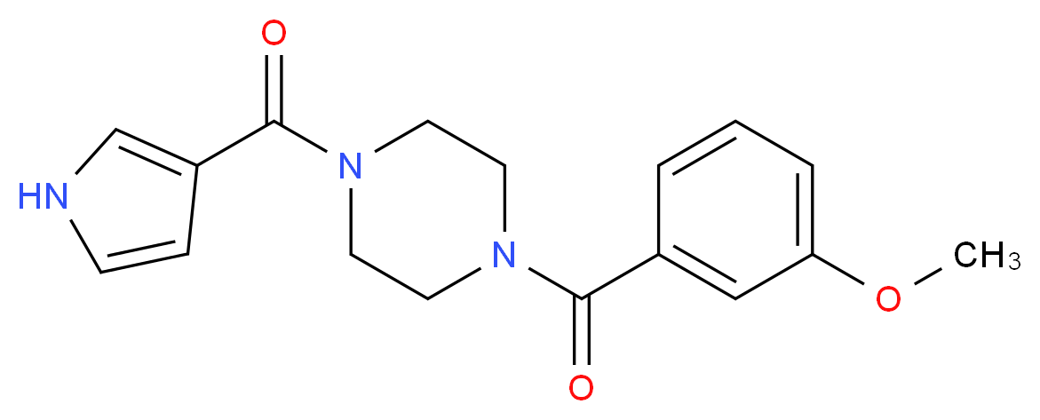 1-(3-methoxybenzoyl)-4-(1H-pyrrol-3-ylcarbonyl)piperazine_分子结构_CAS_)