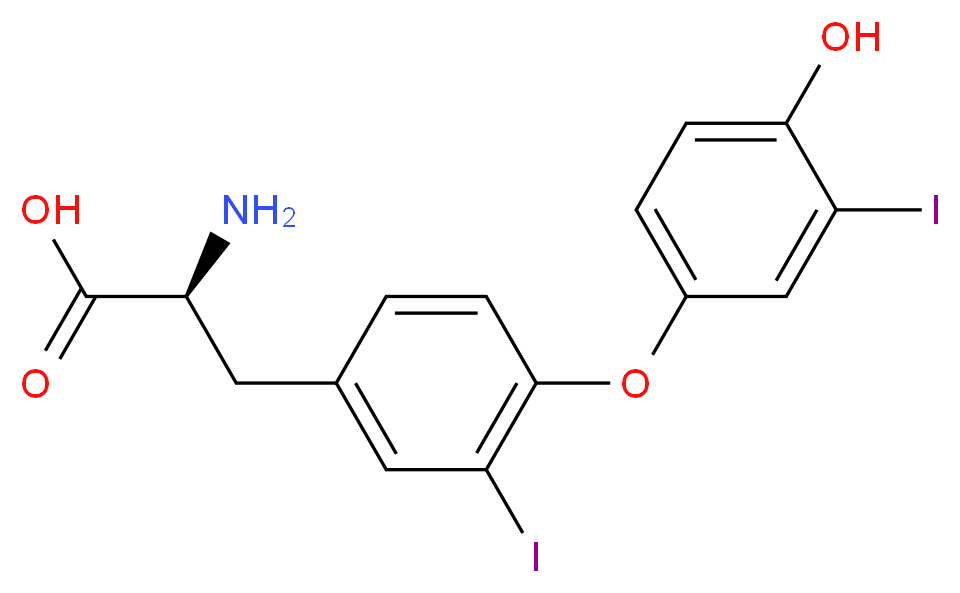 (2S)-2-amino-3-[4-(4-hydroxy-3-iodophenoxy)-3-iodophenyl]propanoic acid_分子结构_CAS_4604-41-5