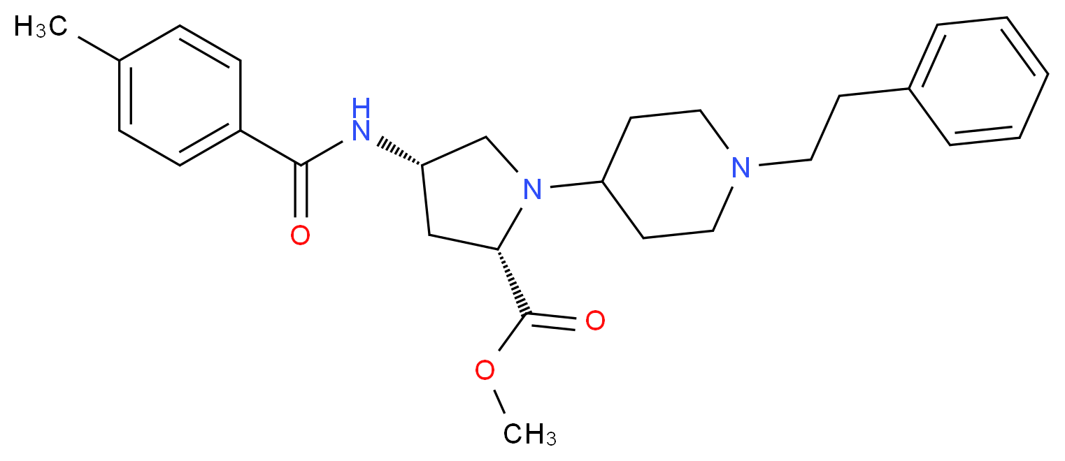 methyl (4S)-4-[(4-methylbenzoyl)amino]-1-[1-(2-phenylethyl)-4-piperidinyl]-L-prolinate_分子结构_CAS_)