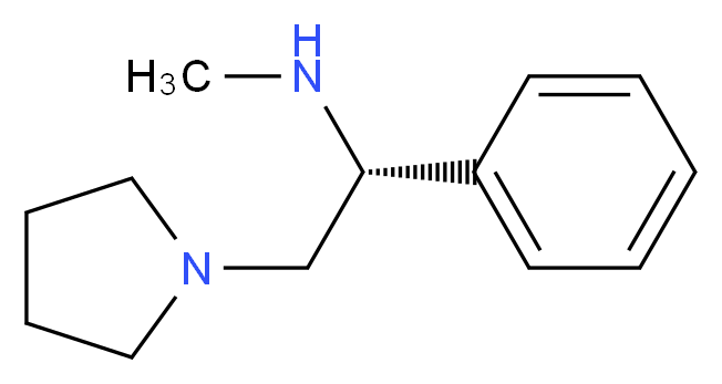 (R)-(-)-N-甲基-1-苯基-2-(1-吡啶烷)乙胺_分子结构_CAS_136329-39-0)