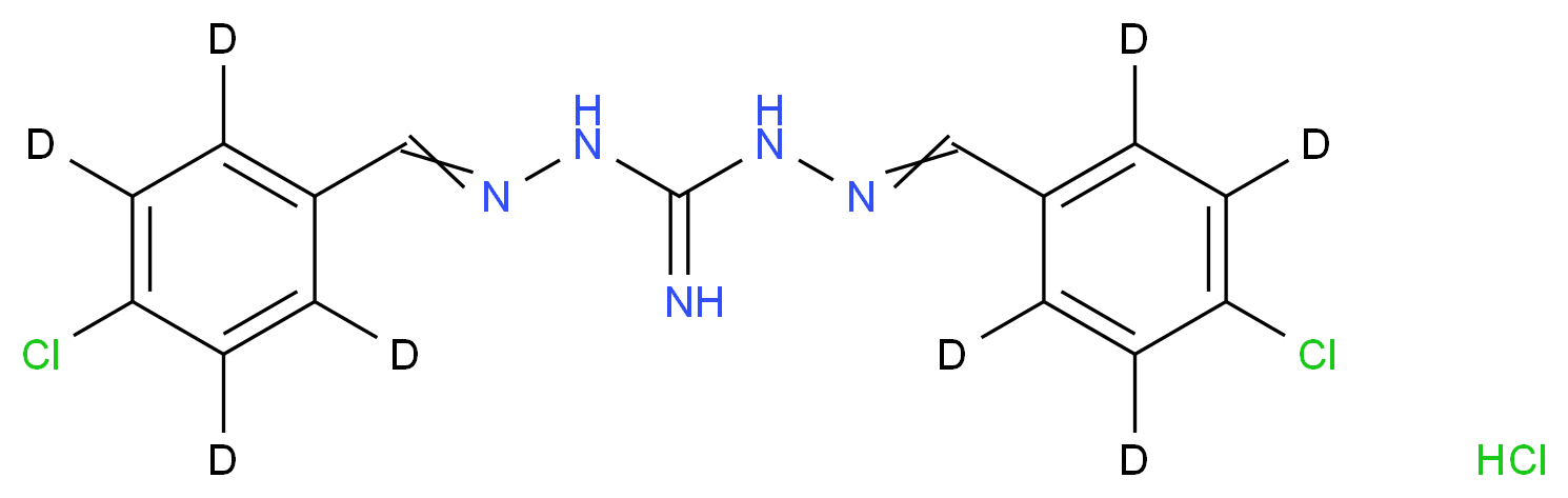 1,3-bis({[4-chloro(<sup>2</sup>H<sub>4</sub>)phenyl]methylidene}amino)guanidine hydrochloride_分子结构_CAS_1173097-77-2