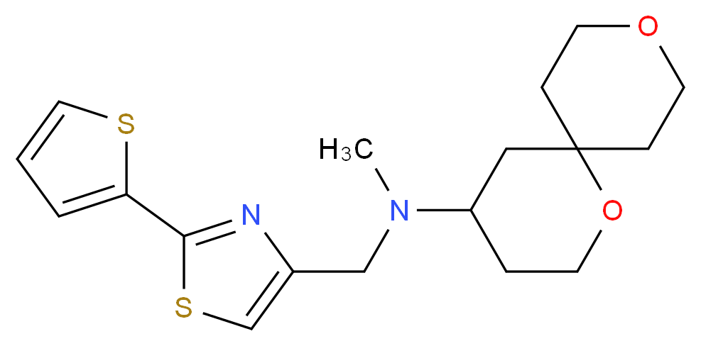 1,9-dioxaspiro[5.5]undec-4-yl(methyl){[2-(2-thienyl)-1,3-thiazol-4-yl]methyl}amine_分子结构_CAS_)