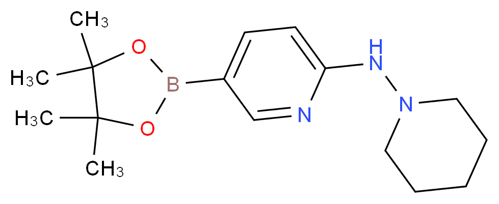 N-(piperidin-1-yl)-5-(tetramethyl-1,3,2-dioxaborolan-2-yl)pyridin-2-amine_分子结构_CAS_1073354-35-4