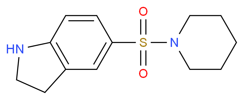 5-(piperidine-1-sulfonyl)-2,3-dihydro-1H-indole_分子结构_CAS_874593-99-4