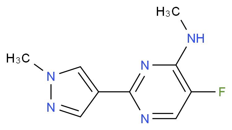 5-fluoro-N-methyl-2-(1-methyl-1H-pyrazol-4-yl)pyrimidin-4-amine_分子结构_CAS_)
