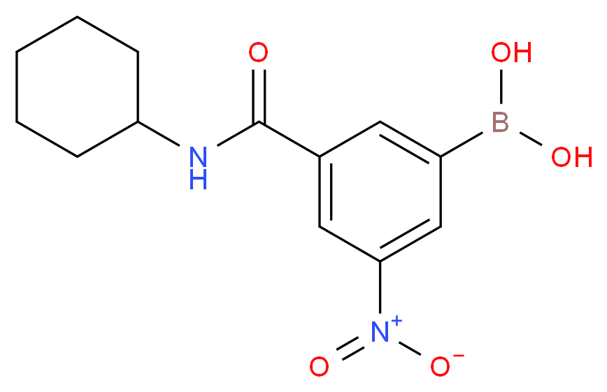 [3-(cyclohexylcarbamoyl)-5-nitrophenyl]boronic acid_分子结构_CAS_871332-85-3