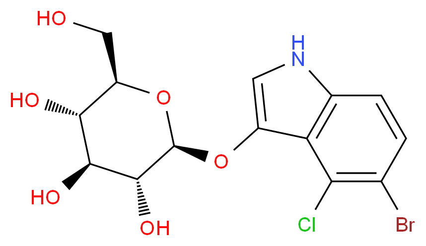 5-溴-4-氯-3-吲哚基-β-D-吡喃葡萄糖苷_分子结构_CAS_15548-60-4)