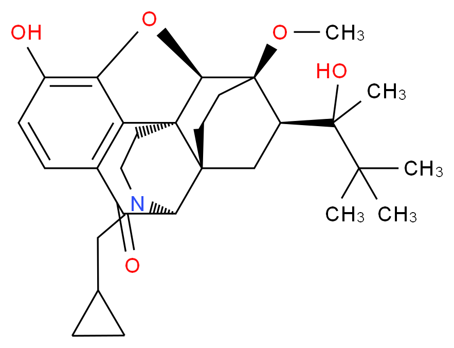 (1S,2S,6S,14R,15R,16R)-3-(cyclopropylmethyl)-11-hydroxy-16-(2-hydroxy-3,3-dimethylbutan-2-yl)-15-methoxy-13-oxa-3-azahexacyclo[13.2.2.1<sup>2</sup>,<sup>8</sup>.0<sup>1</sup>,<sup>6</sup>.0<sup>6</sup>,<sup>1</sup><sup>4</sup>.0<sup>7</sup>,<sup>1</sup><sup>2</sup>]icosa-7,9,11-trien-20-one_分子结构_CAS_1044710-08-8